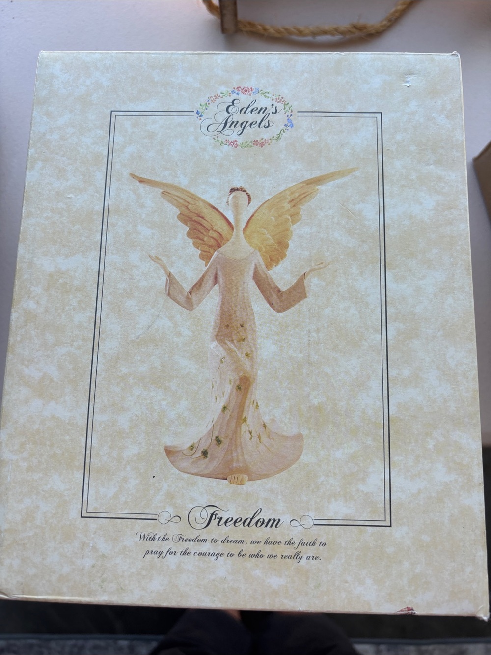 Eden's Angels 'Freedom' Angel Figurine Box - Cream & Gold